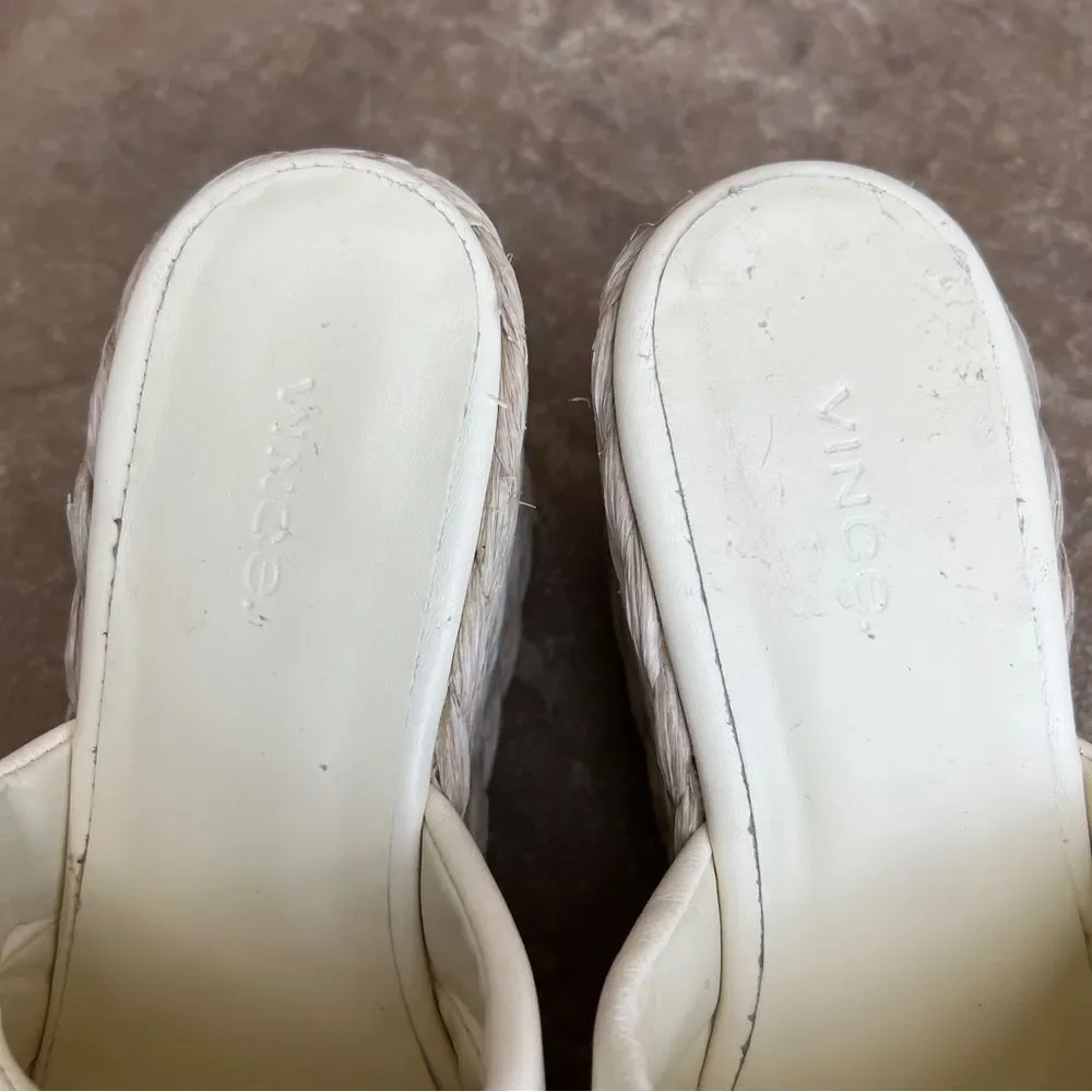Vince Gillian Mule Sandal White Sz 7.5